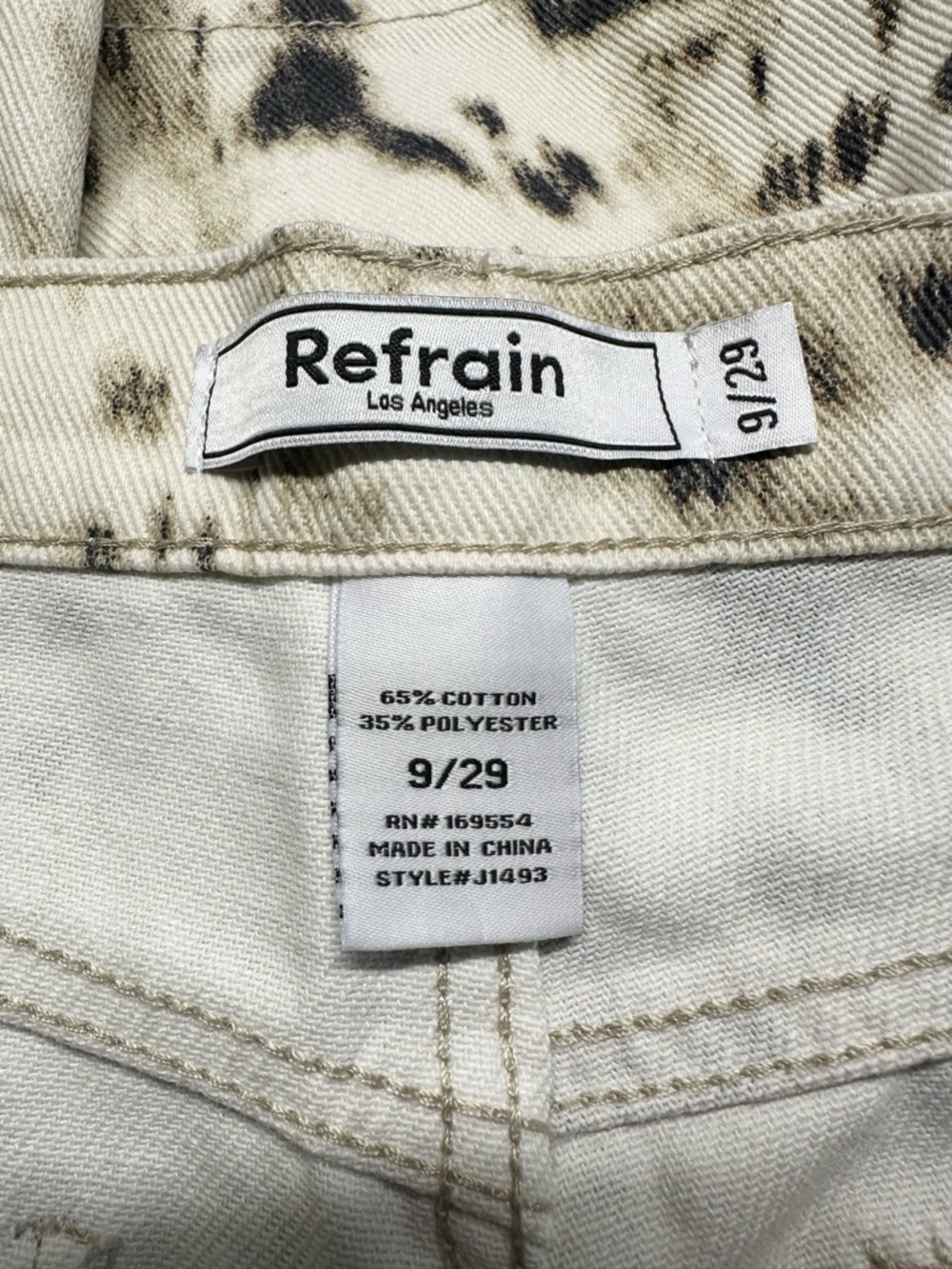 Women’s Wide Leg Leopard / Animal Print Jeans 9 / 29 NWT Refrain - Picture 9 of 11